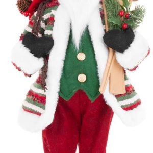Dekorácia MagicHome Vianoce, Santa s lyžami, 46 cm
