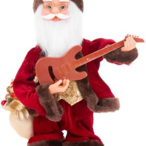 Dekorácia MagicHome Vianoce, Santa s gitarou, 3xAAA, 35 cm, hrajúci