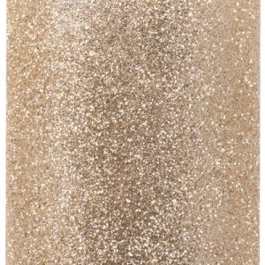 Sviečka MagicHome Vianoce, 5,5x12 cm, valcová, šampaň, s glitrami
