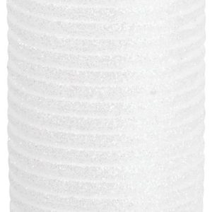 Sviečka MagicHome Vianoce, 5x9,5 cm, valcová, biela, s glitrami