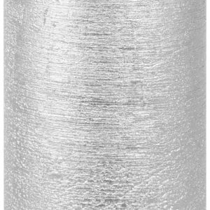 Sviečka MagicHome Vianoce, 6,9x13 cm, valcová, strieborná, metalický efekt