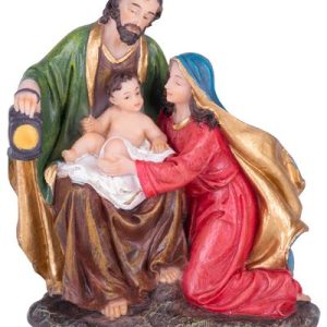 Dekorácia MagicHome Vianoce, Svätá rodinka, polyresin, 12,5 cm