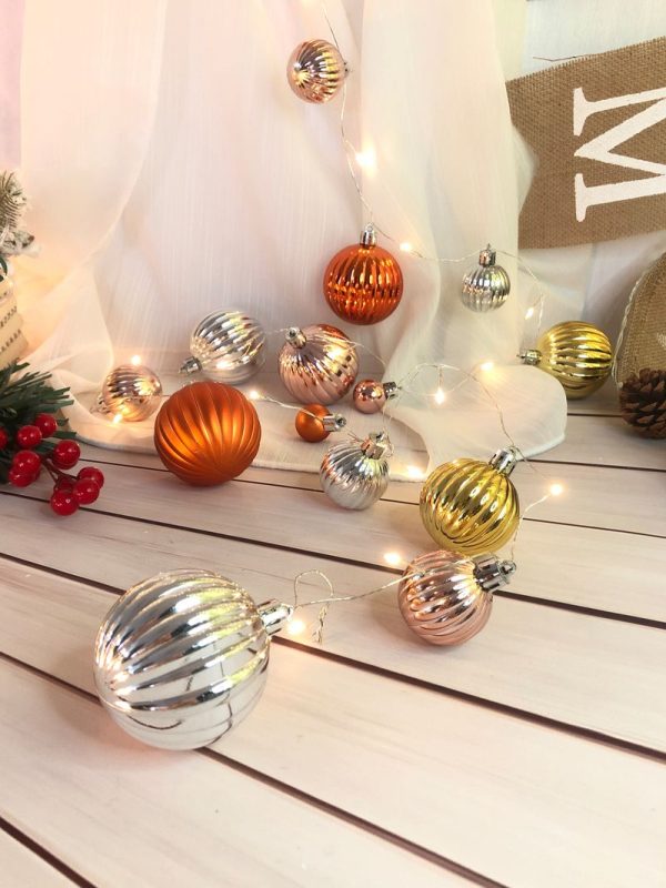 Reťaz MagicHome Vianoce Ball, 20x LED teplá biela, s guľami, 2xAA, jednoduché svietenie, osvetlenie, L-1,9 m – Obrázok 3