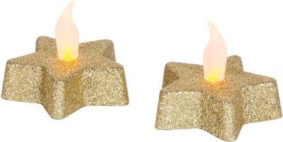 Sviečka MagicHome Vianoce, LED Hviezda, zlatá, teplá biela, 5,8x4,8 cm – Obrázok 3