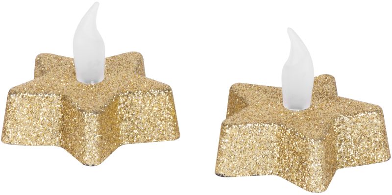 Sviečka MagicHome Vianoce, LED Hviezda, zlatá, teplá biela, 5,8x4,8 cm – Obrázok 2