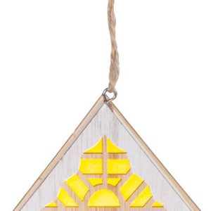 Dekorácia MagicHome Vianoce, Snehuliak v domčeku, LED, závesná, 9,2x3x10,4 cm