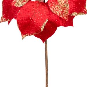 Kvet MagicHome Vianoce, Poinssetia, červená, stonka, 38 cm, veľkosť kvetu: 24 cm