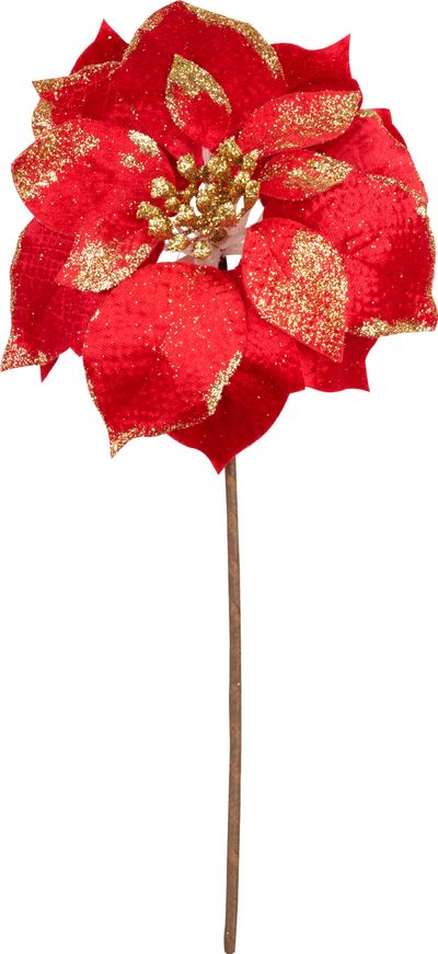 Kvet MagicHome Vianoce, Poinssetia, červená, stonka, 38 cm, veľkosť kvetu: 24 cm