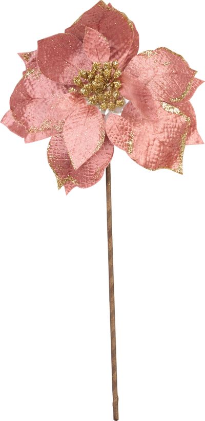 Kvet MagicHome Vianoce, Poinssetia, ružová, stonka, 38 cm, veľkosť kvetu: 24 cm