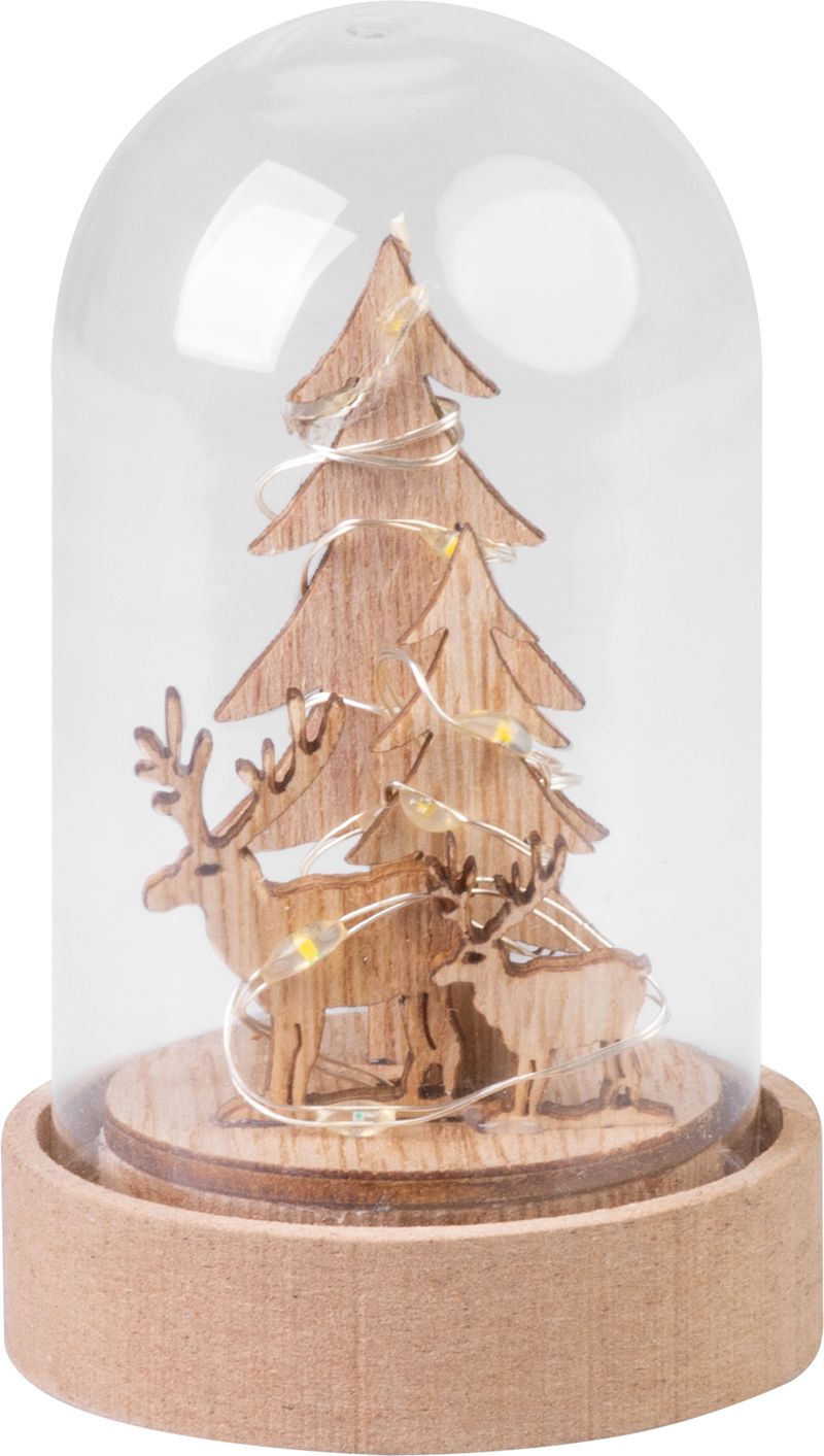 Dekorácia MagicHome Vianoce, stromček v kupole, LED, teplá biela, interiér, 5,5x9 cm – Obrázok 3