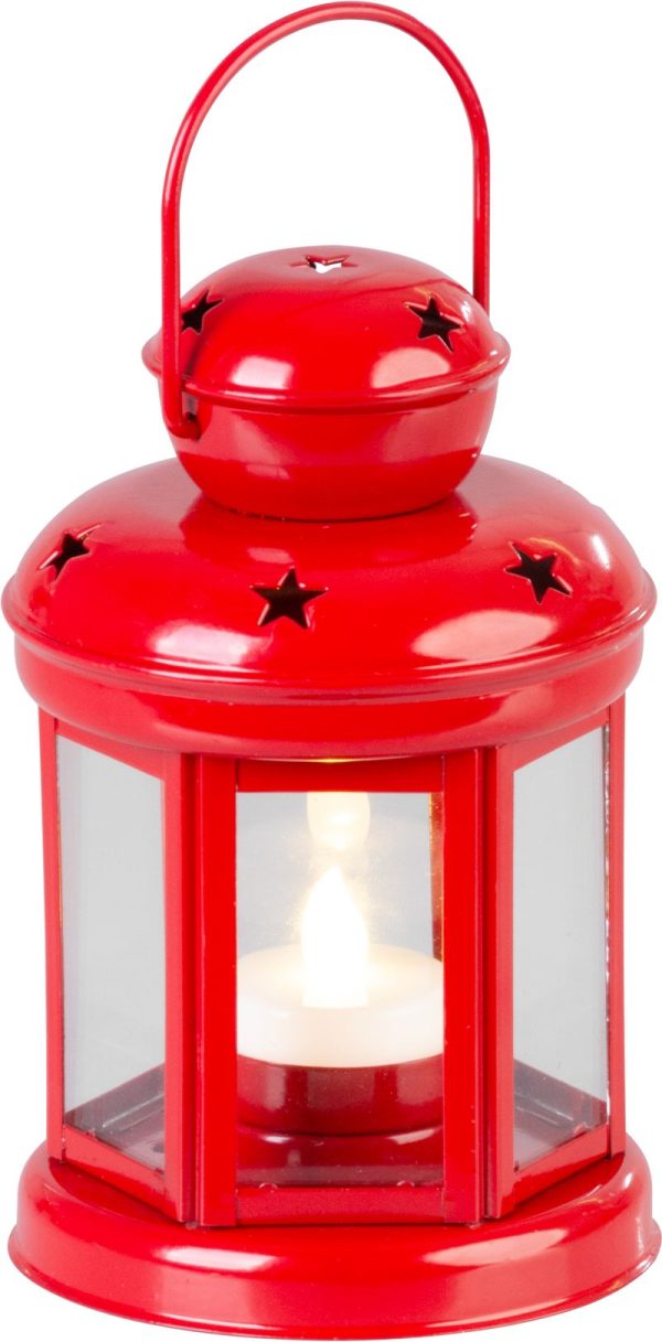 Lampáš MagicHome Vianoce, červený, s LED sviečkou teplá biela, 10x15/20 cm – Obrázok 4