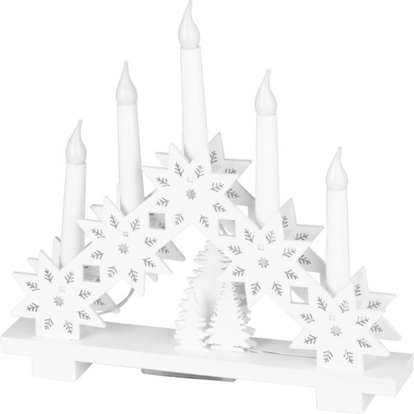 Svietnik MagicHome Vianoce, 6x LED teplá biela, 2xAA, interiér, 32x5x30,5 cm – Obrázok 3