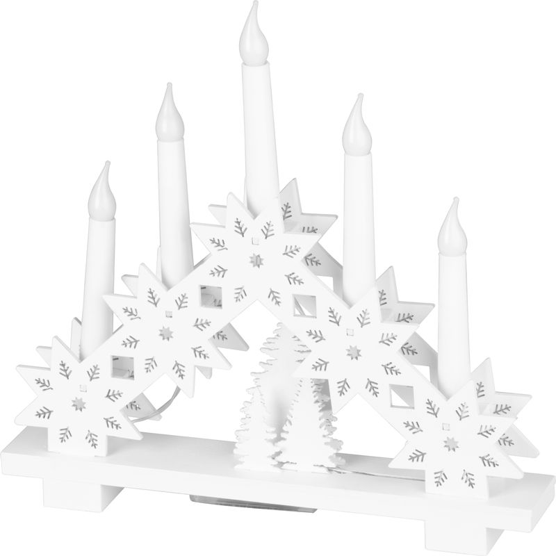 Svietnik MagicHome Vianoce, 6x LED teplá biela, 2xAA, interiér, 32x5x30,5 cm – Obrázok 3