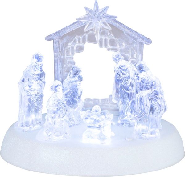 Dekorácia MagicHome Vianoce, betlehem, 7x LED, 3xAAA, akryl, 19,5x14x17,5 cm – Obrázok 4