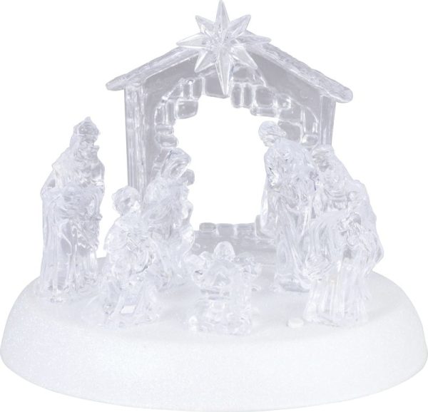 Dekorácia MagicHome Vianoce, betlehem, 7x LED, 3xAAA, akryl, 19,5x14x17,5 cm – Obrázok 3