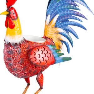 Dekorácia MagicHome Mecco, Kohút, plech, farebný, kvetináč, 50x19x54 cm