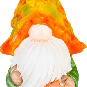 Dekorácia MagicHome Nature, Trpaslík s hubami, polyresin, 10x8x19,3 cm