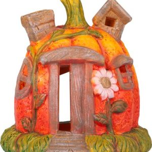 Dekorácia MagicHome Nature, Tekvica domček, terakota, 16,2x15x15,5 cm