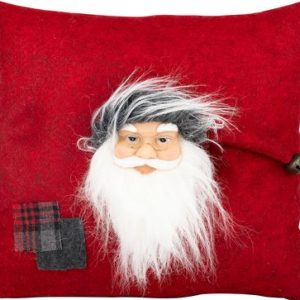 Vankúš MagicHome Vianoce, Santa, červený, 30x30 cm