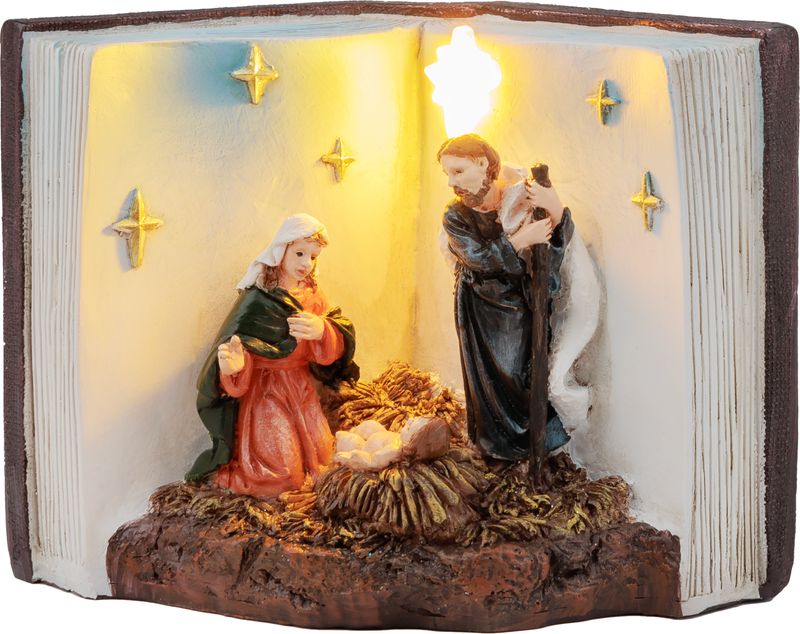Dekorácia MagicHome Vianoce, Betlehem v knihe, LED, interiér, 13,5x8x9,5 cm – Obrázok 5