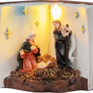 Dekorácia MagicHome Vianoce, Betlehem v knihe, LED, interiér, 13,5x8x9,5 cm