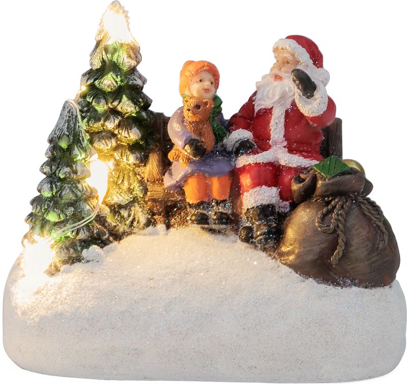 Dekorácia MagicHome Vianoce, Santa s dieťaťom, LED, 2xAAA, interiér, 9,5x6x8 cm, sellbox 12 ks – Obrázok 4