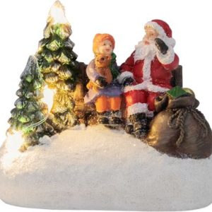 Dekorácia MagicHome Vianoce, Santa s dieťaťom, LED, 2xAAA, interiér, 9,5x6x8 cm, sellbox 12 ks