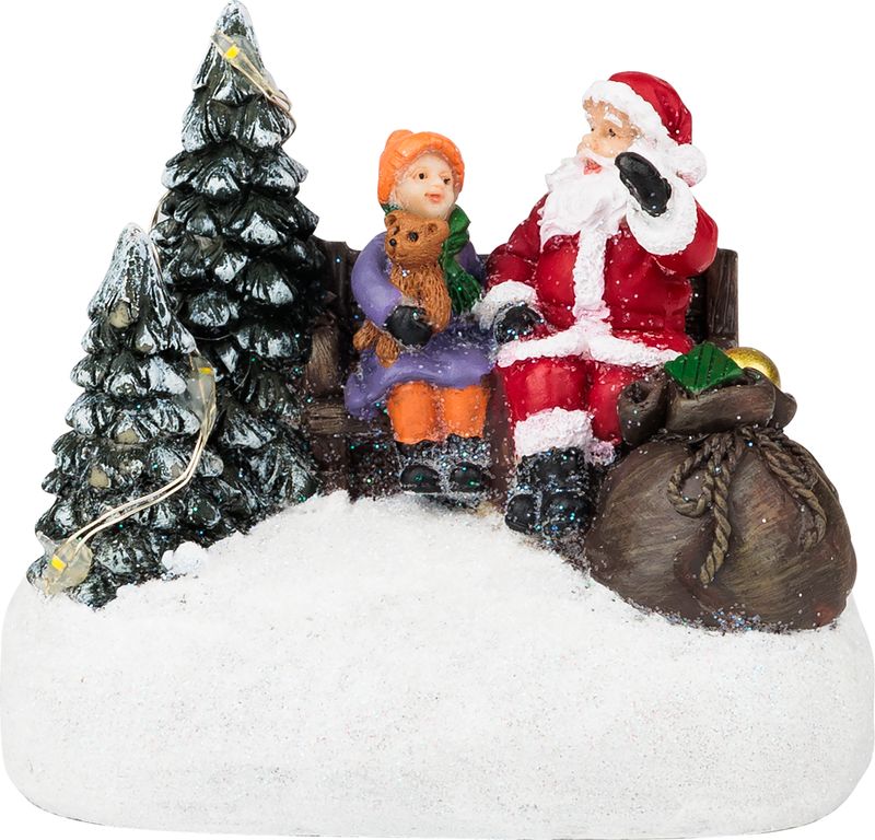 Dekorácia MagicHome Vianoce, Santa s dieťaťom, LED, 2xAAA, interiér, 9,5x6x8 cm, sellbox 12 ks – Obrázok 3