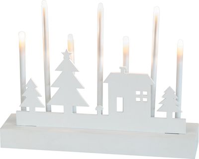 Svietnik MagicHome Vianoce, 8 LED teplá biela, 2xAA, MDF, interiér, 24x5,5x18 cm – Obrázok 4