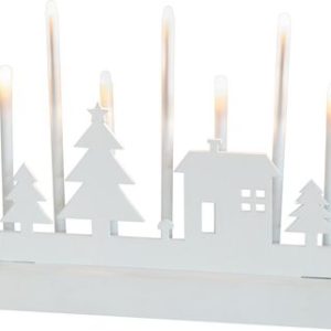 Svietnik MagicHome Vianoce, 8 LED teplá biela, 2xAA, MDF, interiér, 24x5,5x18 cm