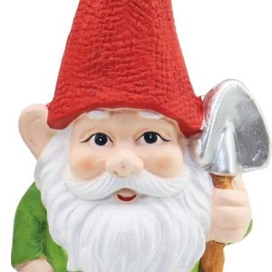 Dekorácia MagicHome, Trpaslík s červeným klobúkom, keramika, 12,5x8,5x28 cm