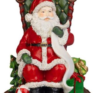 Dekorácia MagicHome Vianoce, Santa na tróne, 14x14x20 cm