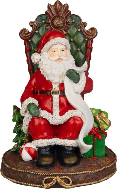 Dekorácia MagicHome Vianoce, Santa na tróne, 14x14x20 cm