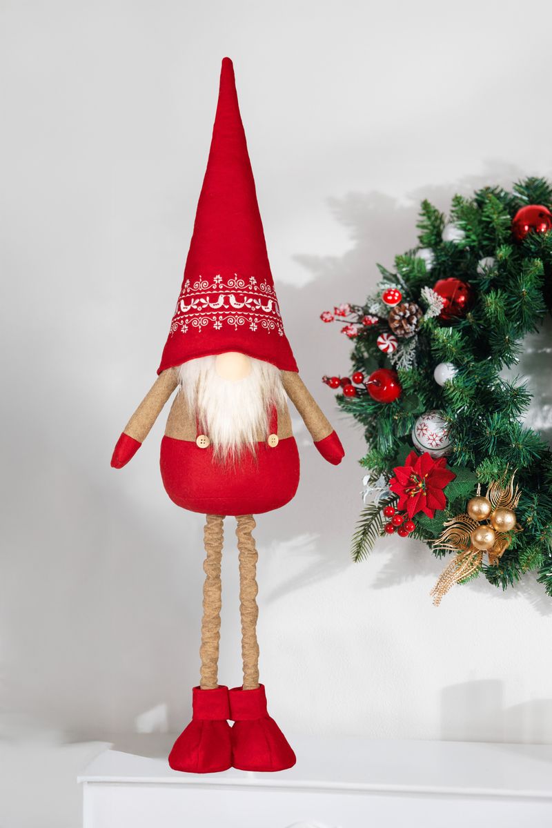 Dekorácia MagicHome Vianoce, Trpaslík, s vyťahovacími nohami, 13x21x90 cm – Obrázok 2