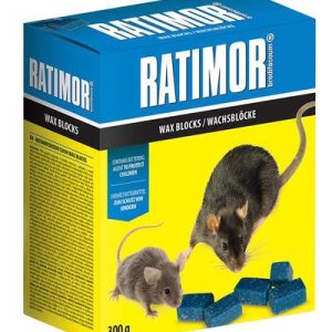 Návnada RATIMOR® Brodifacoum wax blocks, na myši a potkany, 300 g, parafínové kocky