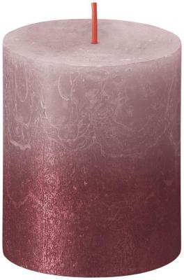 Sviečka Bolsius Rustic, valcová, Vianoce, Sunset Ash Rose+ Red, 80/68 mm