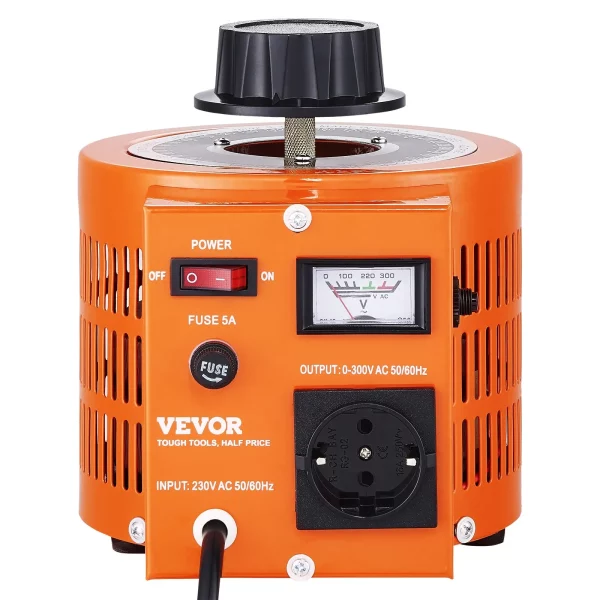 1000VA transformátor s premenlivým napätím, 3,3 A, vstup 230 V, výstup 0 – 300 V, napájací zdroj s regulátorom striedavého napätia, so 4 prídavnými poistkami, pre domácnosť, priemysel a kanceláriu – Obrázok 2