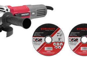 Brúska Worcraft AG08-125P, 710W, 125 mm, M14, uhlová, PROMO + 2 kotúče