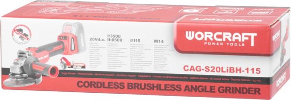 Brúska Worcraft CAG-S20LiBH ShareSYS, 115 mm, uhlová, 20V, Li-ion, bezuhlíková – Obrázok 6