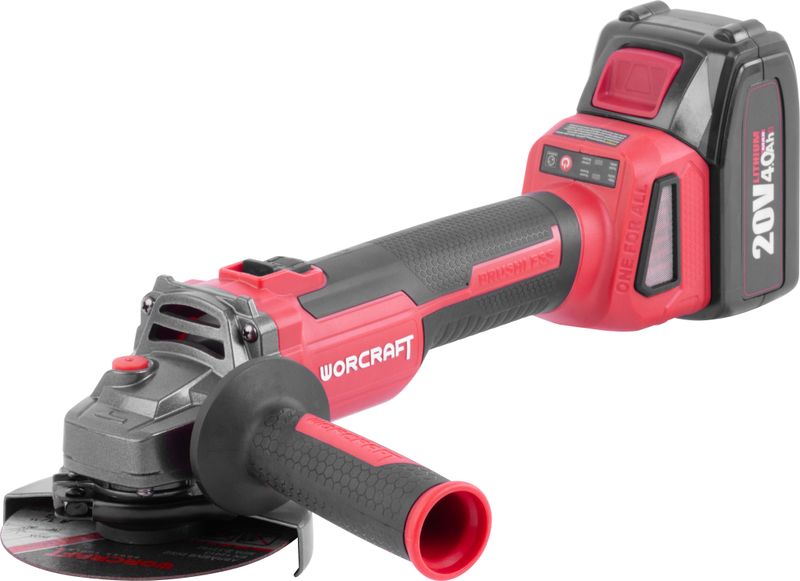 Brúska Worcraft CAG-S20LiBH ShareSYS, 115 mm, uhlová, SET v kufri, s batériou a nabíjačkou, 20V, 1x Li-ion, bezuhlíková – Obrázok 2