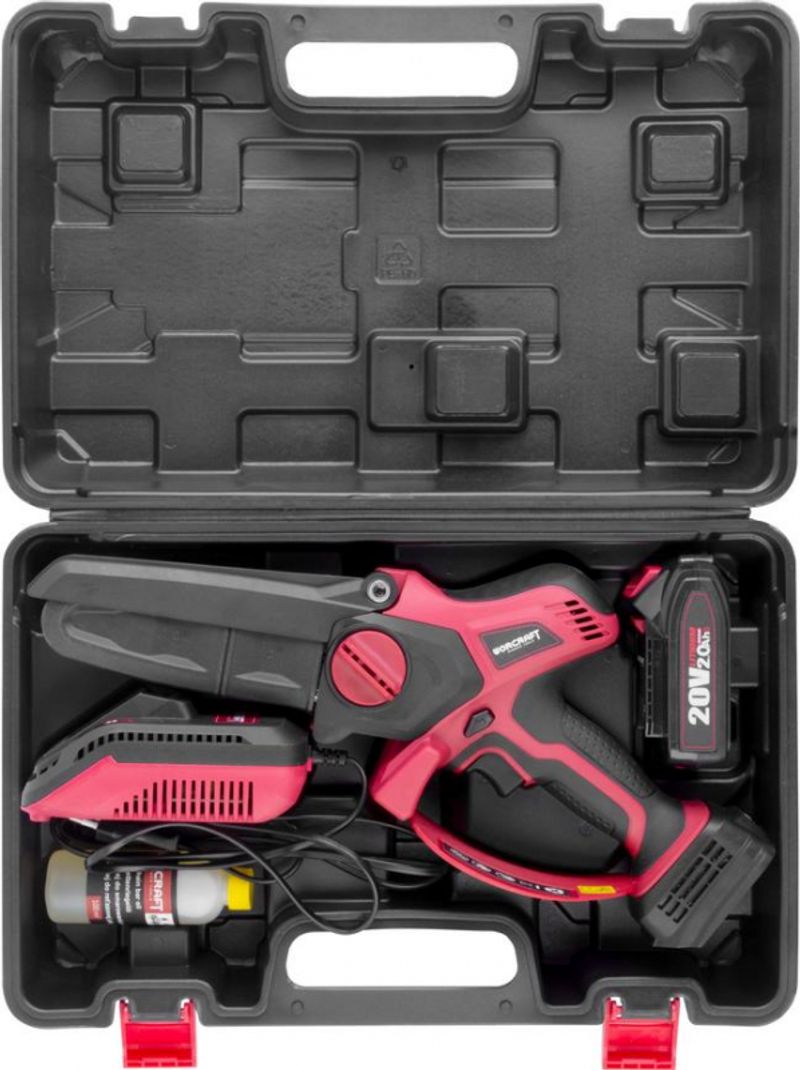 Píla Worcraft CHS-S20LiBPM ShareSYS, 20V Li-Ion, ručná, mini reťazová, bezuhlíková, lišta 15 cm, SET v kufri (náhrada za 114570) – Obrázok 3