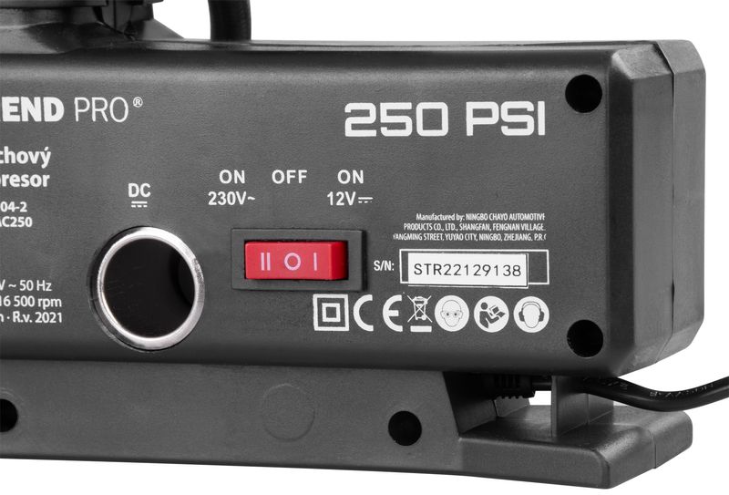 Kompresor Aircom AC250, 250 psi, 230V/12V – Obrázok 2