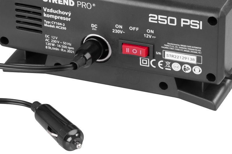 Kompresor Aircom AC250, 250 psi, 230V/12V – Obrázok 3