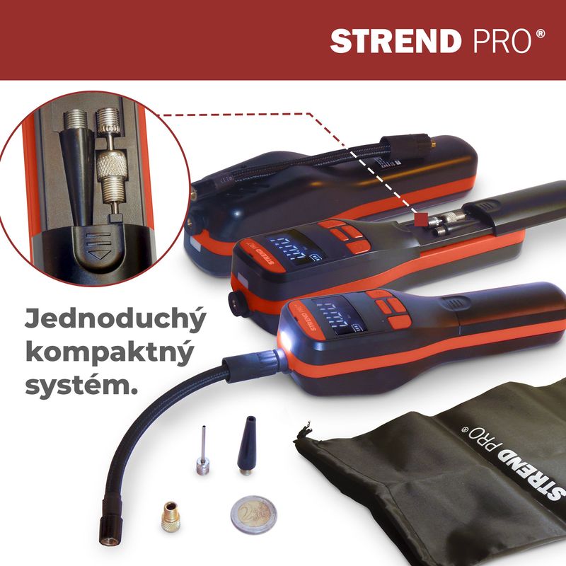 Kompresor Strend Pro K25, ručný, 150 psi, 10 bar, LED svetlo, akumulátorová pumpička – Obrázok 3