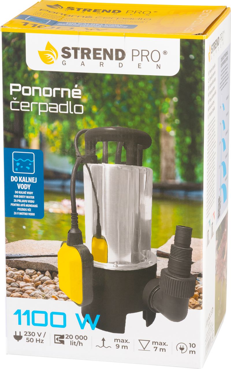 Čerpadlo Strend Pro Garden NSPW1100-INOX3, kalové, 1100W, 20000 l/h, nerez, 10 m kábel, – Obrázok 2