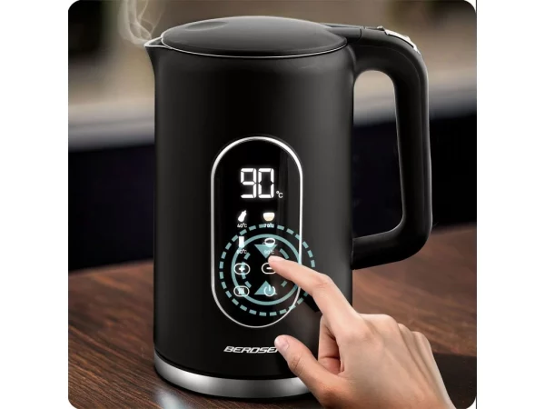 Rýchlovarná kanvica Berdsen BD-712 1,7 l, čierna a strieborná – Obrázok 3
