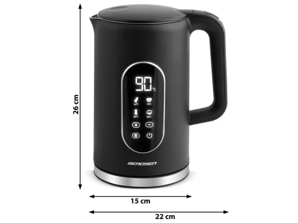Rýchlovarná kanvica Berdsen BD-712 1,7 l, čierna a strieborná – Obrázok 7