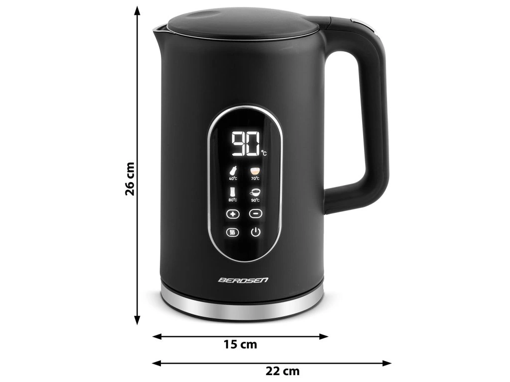 Rýchlovarná kanvica Berdsen BD-712 1,7 l, čierna a strieborná – Obrázok 7