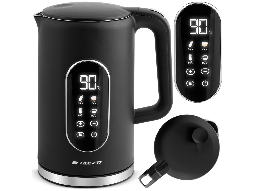 Rýchlovarná kanvica Berdsen BD-712 1,7 l, čierna a strieborná – Obrázok 2