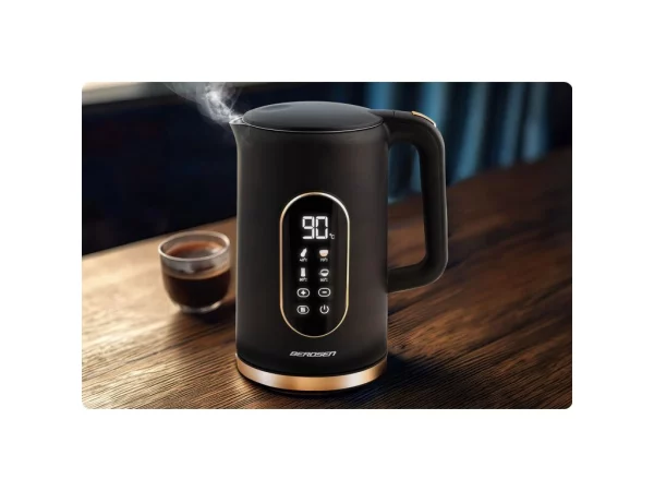 Rýchlovarná kanvica Berdsen BD-712 1,7 l, čierna a zlatá – Obrázok 2